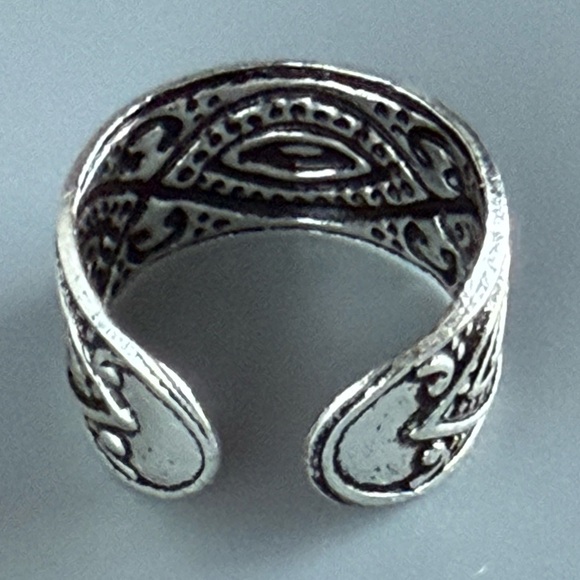 Sterling Silver Patterned Wide Ear Cuff - Picture 8 of 10